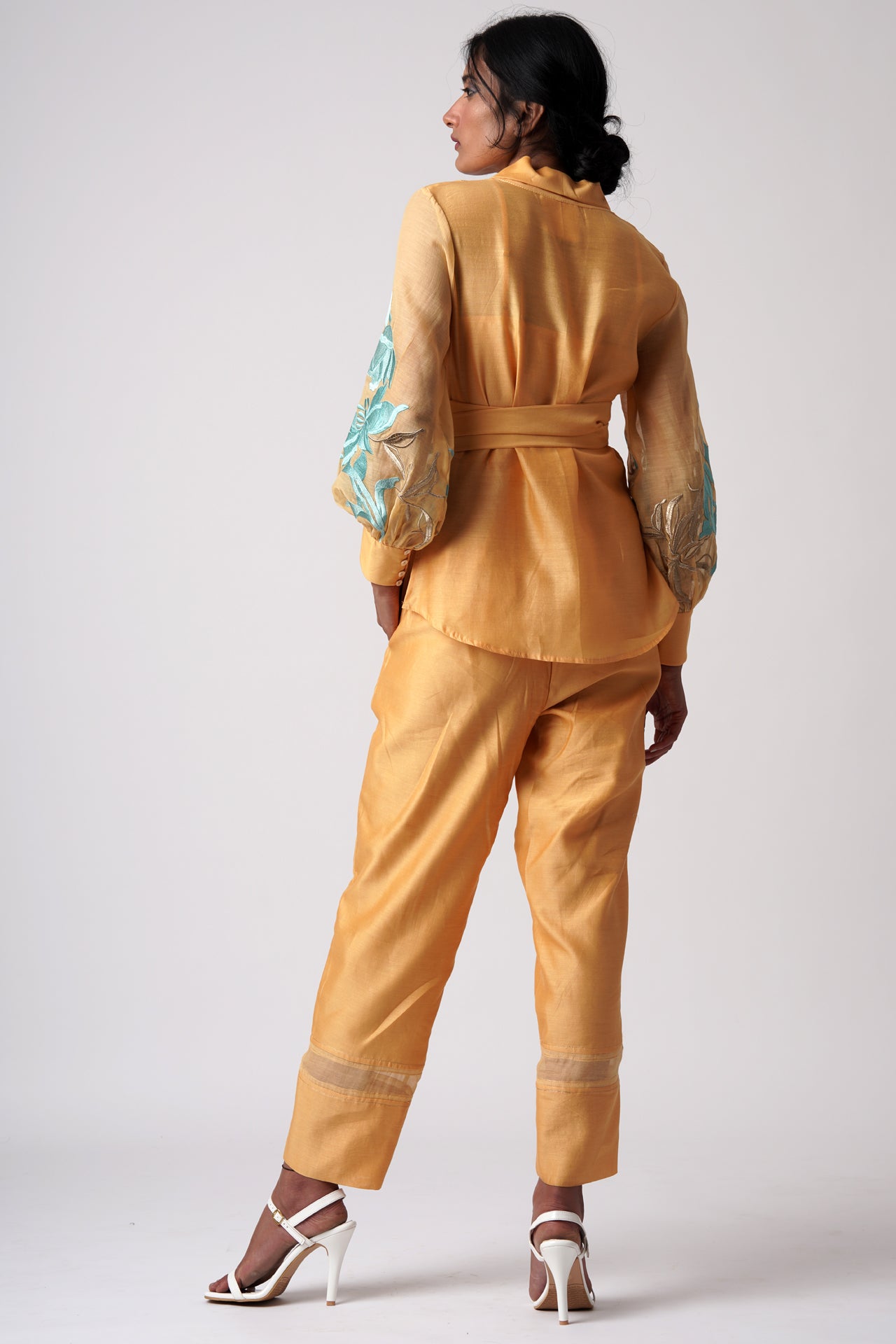 Grace Mimosa Wrap Top with Ankle Pants