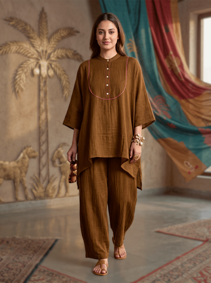 Chocolate Brown Relaxed Co-Ord Set