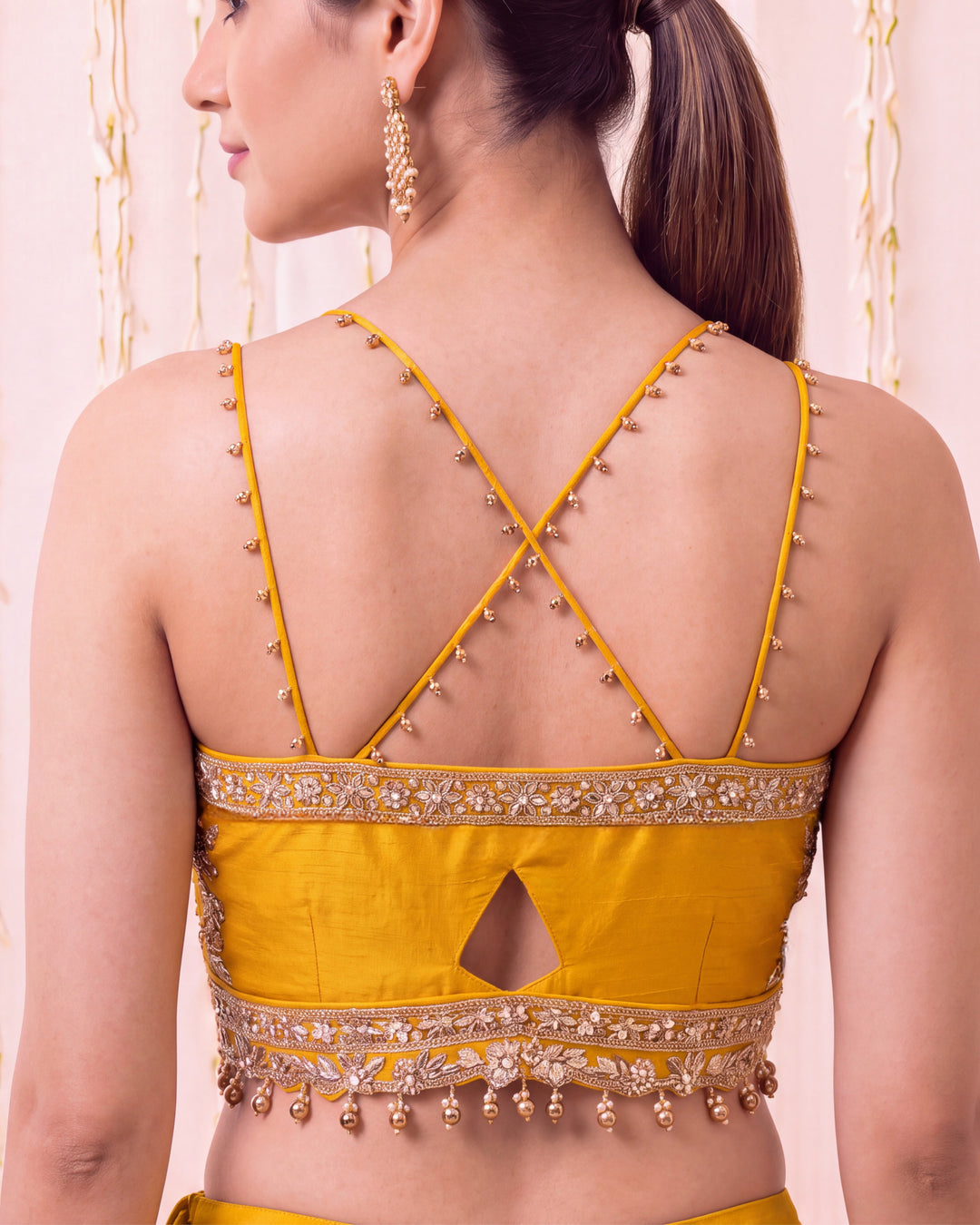 Pila Gul-Haldi yellow with gold accents Lehenga Set