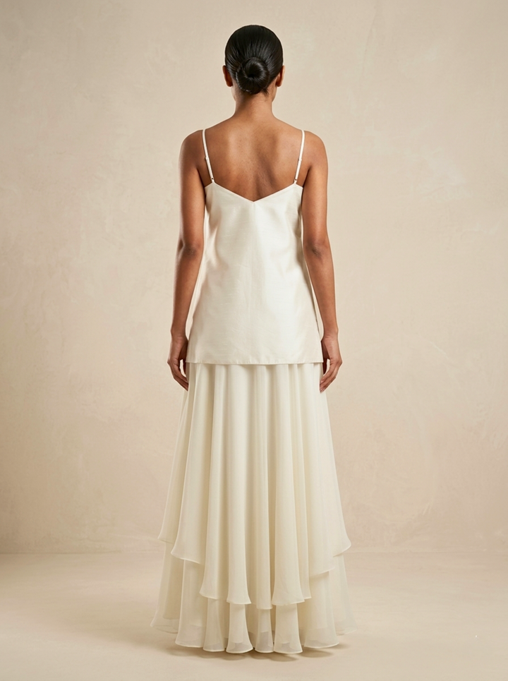 Ivory Aristocrat Hand-Embroidered Sharara Set with Dupatta