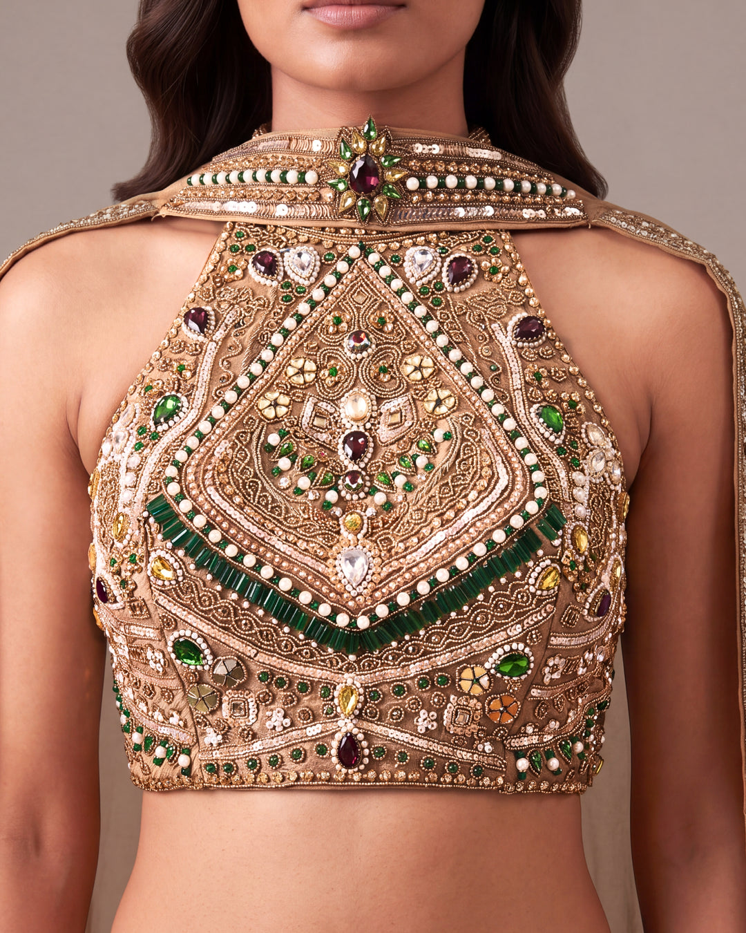 Royal Gold: Geometric Embellished Lehenga Set