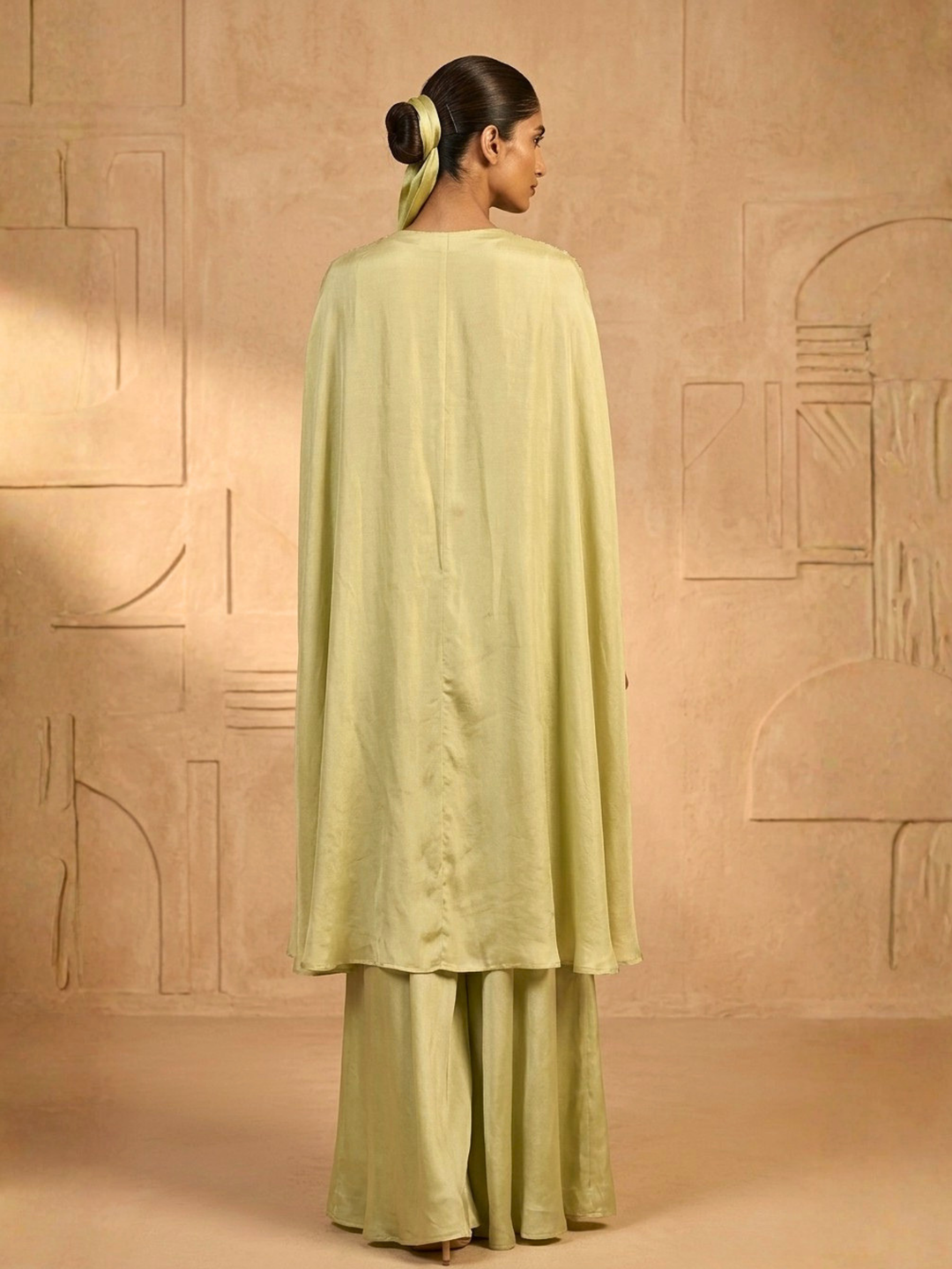 Pearl Cascade Embellished Cape Set