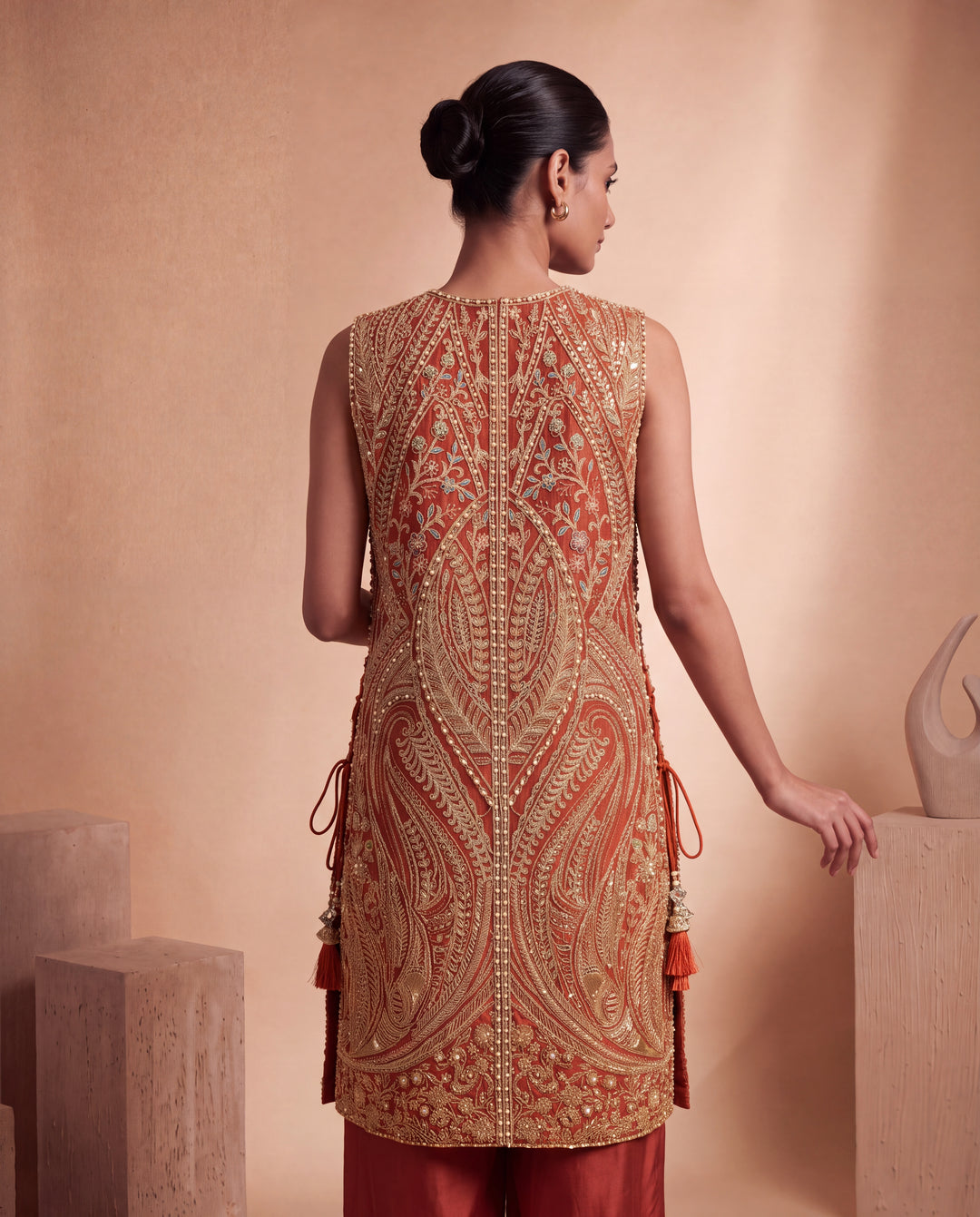 Rust Heritage Embroidered jacket Set
