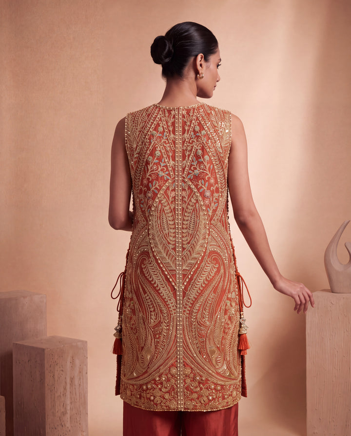 Rust Heritage Embroidered jacket Set