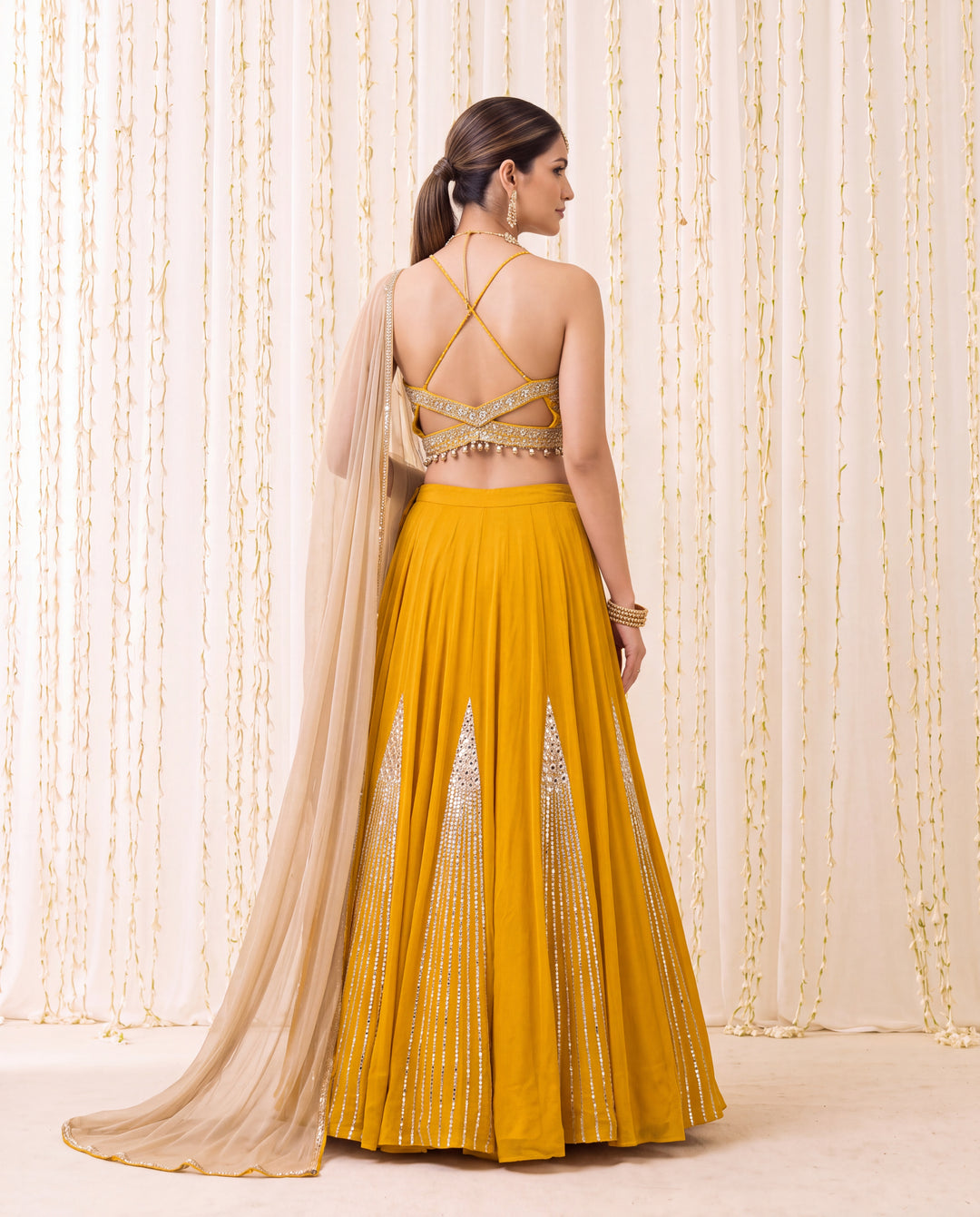 Pila Gul-Haldi yellow with gold accents Lehenga Set