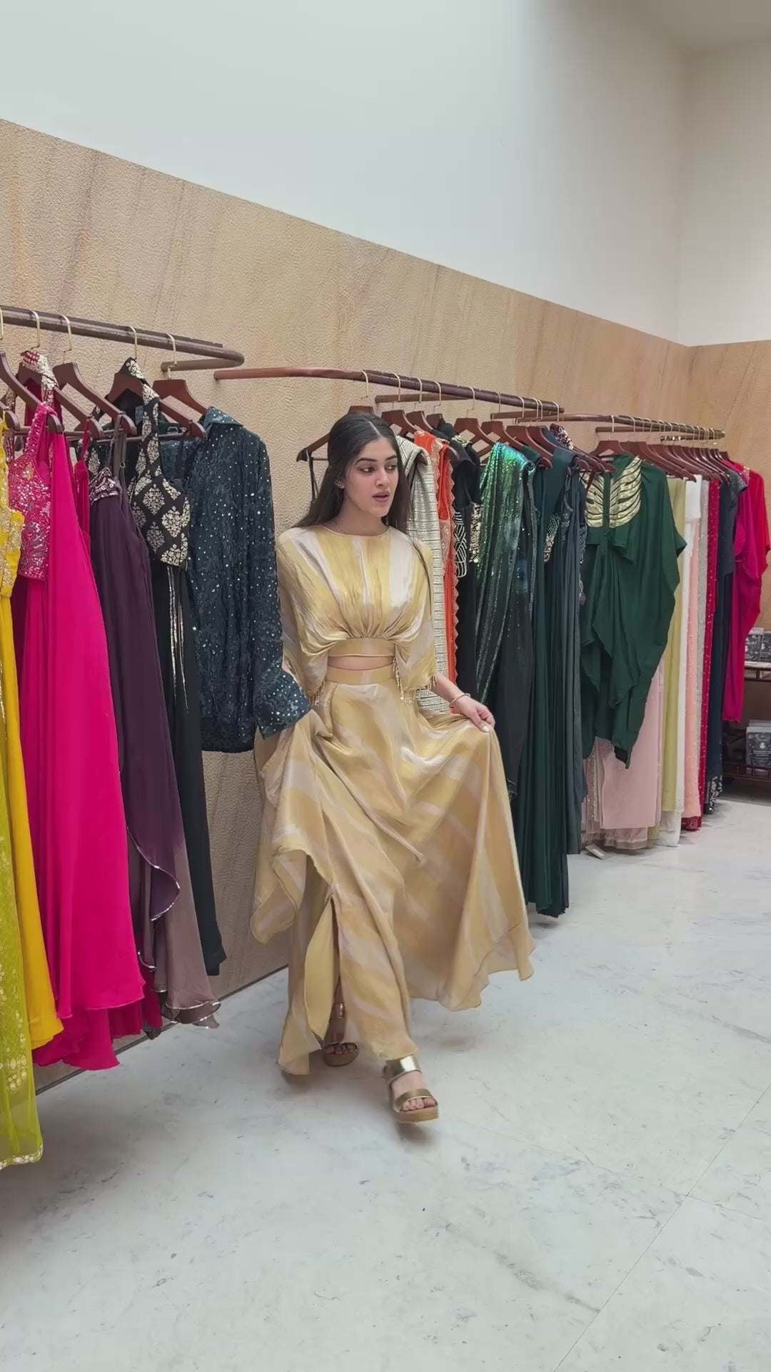 Molten Gold Draped Cape Lehenga