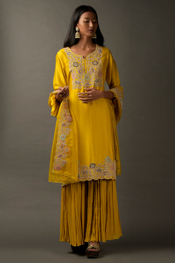 Haldi Chanderi Suit Set