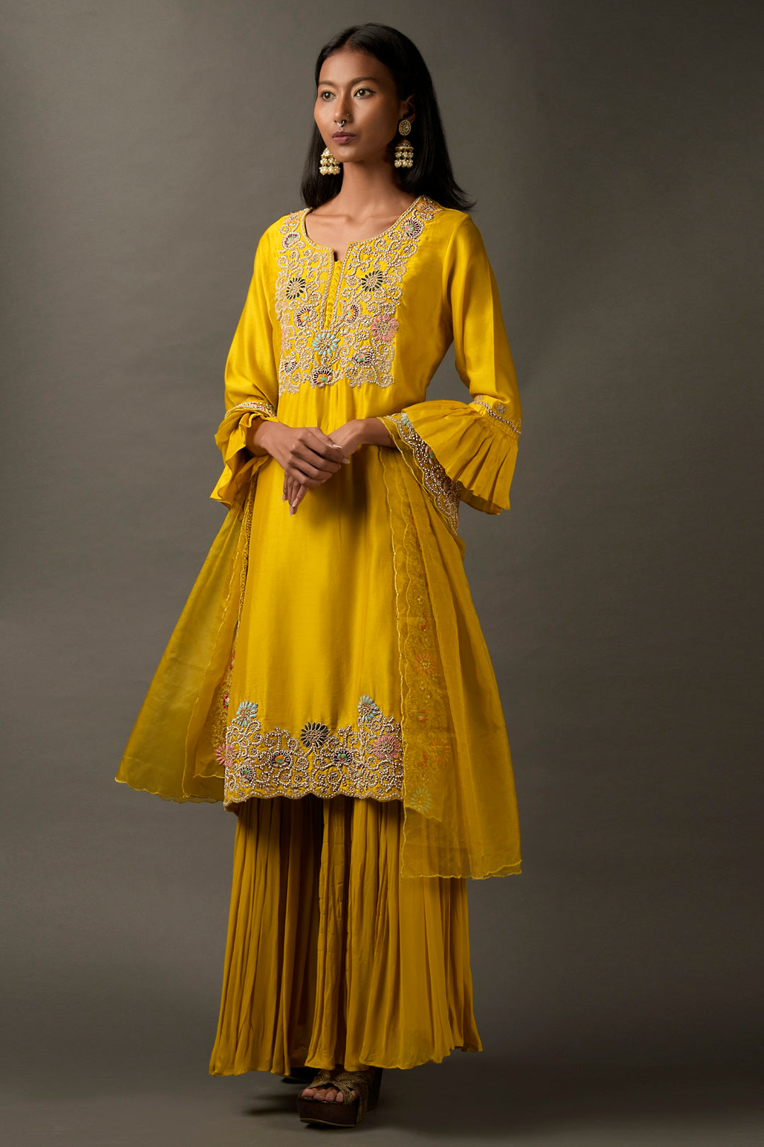 Haldi Chanderi Suit Set