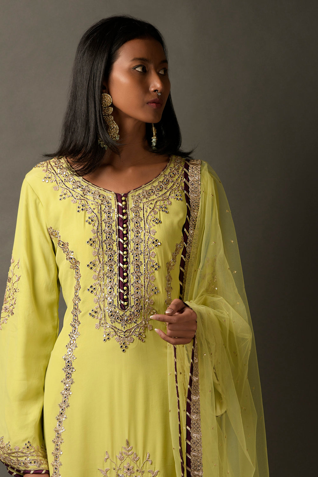 Two Sisters By Gyans Lime Green Dhoti Set PaleGreen / Georgette / XXL Two Sisters By Gyans Lime Green Dhoti Set PaleGreen / Georgette / XXL